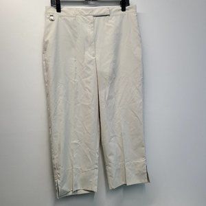 Lizgolf Petite Anissa Shorts Mid Rise Performance Plaid Bermuda Beige Women's 14